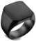 Flongo Herren Ring Männer Siegelring Bandring Daumenring Edelstahlring Schwarz Ton Hochzeit Verlobung Engagement Herren-Accessoires Größe 59