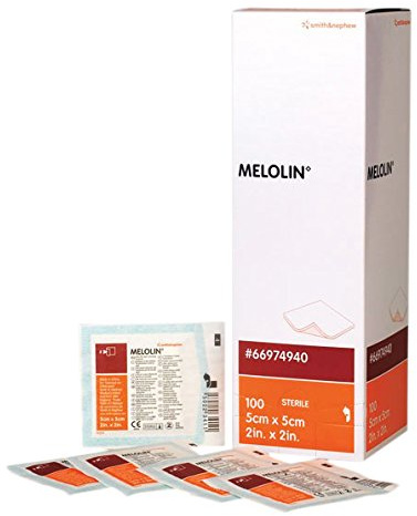 Melolin 66974940 Sterile Bandages, 5 cm x 5 cm (Pack of 100)