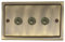 G&H TAB383-AB Trimline Plate Antique Brass 3 Gang 1 or 2 Way Toggle Light Switch