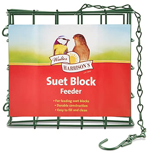 Walter Harrison's Energy Boost Hanging Suet Block Bird Feeder, 12 cm | Durable Construction, Easy to Fill, Portable Design, Nutrient-Rich Suet Block, User-Friendly Maintenance
