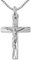 CLEVER SCHMUCK - Ensemble de couleur argent avec pendentif croix 33 mm avec Jésus en forme de rayons d'or et chaîne vénitienne 45 cm en argent 925, Argent sterling