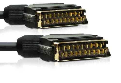 Cable Mountain 1m 24K Gold Plated 21 Pin RGB SCART Lead Cable