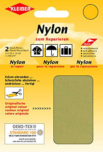 Kleiber Self Adhesive Waterproof Nylon Repair Patches, Beige,12 x 10 centimeters