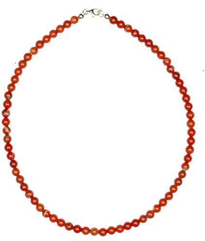 Jaspis Schmuck (Halskette) Jaspis Kette rotbraune Jaspis Kugeln Größe ca. 6 mm Verschluss 925er Sterling-Silber Modellnummer 081
