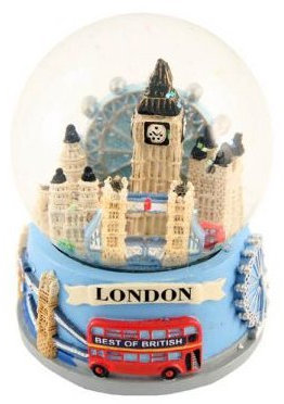London Collage Souvenir Schneekugel Schneesturm (65mm)