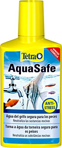 Tetra AquaSafe para Agua de Acuario Natural y Apta para Peces, 250 ml | Neutraliza las Sustancias Nocivas del Agua del Grifo | Para todos los acuarios de agua dulce | funciona en segundos