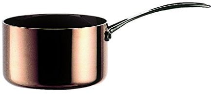 MEPRA Toscana Casseruola 1 Manico, 16 cm, Trimetallo Acciaio Inossidabile 18/10, Alluminio e Rame