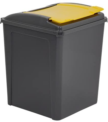 50 Litre Recycling Bin - Flap/Lid (Yellow)