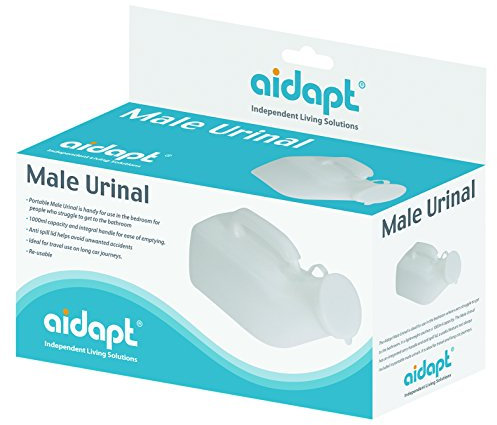 Aidapt Male Portable Urinal 1L Capacity Spill Resistant with Carry Handle