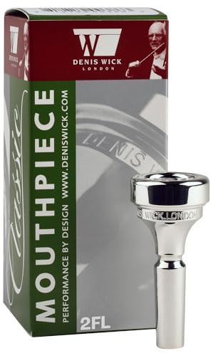 Denis Wick Classic Flugelhorn Mouthpiece Silver Plated, 5884-2FL - Open Backbore for Balanced Airflow & Tone - Large Shank Flugelhorn Accessories for Easy Articulation 17 x 4.92 x 4.6mm