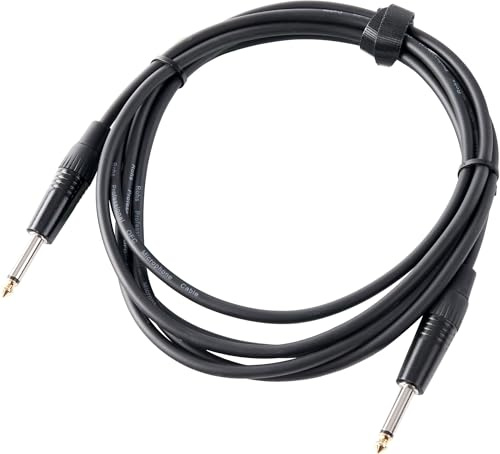 Pronomic Stage INST-3 Instrumentenkabel 3m (6,3 mm Klinke, Verbindungskabel, Gitarre, vergoldete Steckerspitzen, Spannzangen-Zugentlastung) schwarz