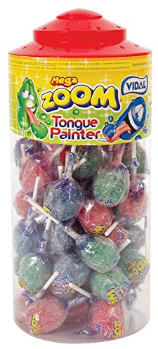 Vidal Mega Zoom Tongue Painter Lollipops 29 g (Pack of 50)