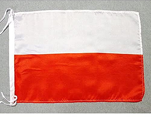 BANDERA de POLONIA 45x30cm - BANDERINA POLACA 30 x 45 cm cordeles poliester ligero - AZ FLAG