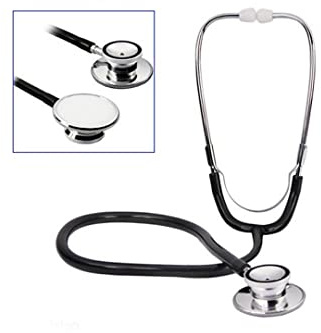 Accessotech Pro Dual Head EMT Stethoscope for Doctor Nurse Vet Medical Student Health Blood Black