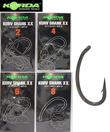 Korda Kurv Shank XX Haken Karpfenhaken (10 Stück), Größe:2