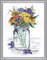 Janlynn Wildflower Jar Counted Cross Stitch Kit, Cotton, Multi-Colour, 20.3 x 25.5 x 0.1 cm