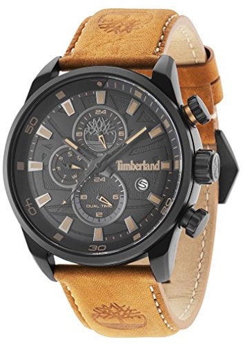 Timberland henniker Herren Uhr analog Quarzwerk mit Leder Armband 14816JLB-02