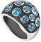 Glamour World Damen-Ring Turtle Sterling-Silber 925 rhodiniert Zirkonia blau GR6-16-60