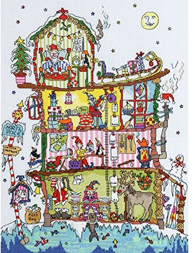 Bothy Threads Cross Stitch Kit - Cut Thru' North Pole House