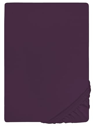 biberna Deluxe Jersey-Elastic-Spannbetttuch 120x200 cm - 130x220 cm lila | 97% Baumwolle, 3% Elastan | Spannbettlaken für Wasserbetten & hohe Matratzen| Rundumgummizug | Oeko-TEX | Modell 0077866