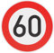Original Verkehrszeichen 60 KM/H Schild Nr. 274-60 StVO DN 600 mm Geburtstagsgeschenk RAL Straßenschild Schilder Verkehrsschilder Straßenschilder