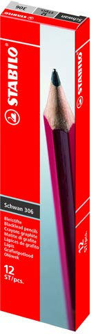 STABILO® Bleistift Schwan®, 2B, Schaftfarbe: rot (12 Stück), Sie erhalten 1 Packung á 12 Stück