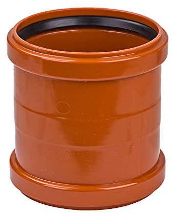 Ostendorf KG Manchon de recouvrement DN125 en PVC dur, marron orange, SN 4, DIN EN 13476-2, DIN EN 1401, 125 mm, 138 mm, 1 pièce
