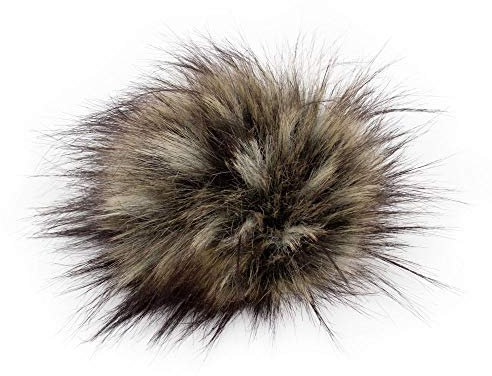 Unbekannt Fell Pompon mit Druckknopf natural racoon (Waschbärbraun)