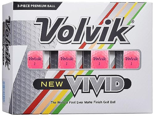 Volvik Vivid Golfbälle (EIN Dutzend), Herren, leuchtendes Pink