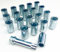 Alloy wheel nuts slim fit Tuner style, Zinc plated M12x1.5 (M12 x 1.5) Taper seat, 17mm hex Star Key. Set of 20 wheel nuts