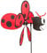 HQ Design Windspiration - Spin Critter, UV-beständige und wetterfeste Windspiel Deko für Garten, Terrasse und Balkon - Windrad inkl. Standstab (Ladybug)