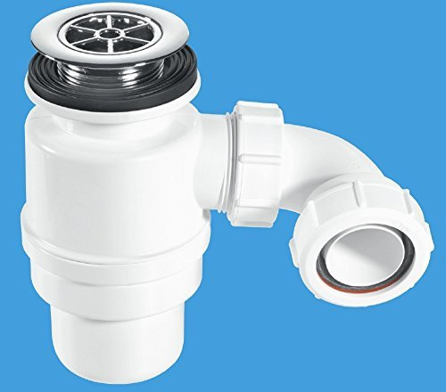 McAlpine 80mm Water Seal Shower Trap with Multifit Outlet | Chrome Plastic Flange | STW10R