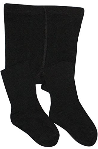 BEAR MUM Baby Girls' Seamless Organic Cotton Tights Black 6-12month
