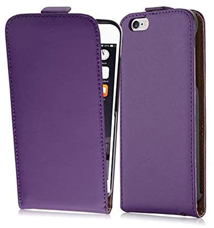 cadorabo Case works with Apple iPhone 6 / iPhone 6S in LILAC VIOLET - Flip Style Case made of Smooth Faux Leather - Wallet Etui Cover Pouch PU Leather Flip