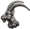 Hut-Anstecker Steinbock Jagdabzeichen Jagd Abzeichen Jäger Trachten Wandern Berg Brosche Pin capricorn Hutschmuck für den Trachtenhut Bergsteigen Jagen Trachtenanstecker für Bergsteiger