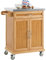 SoBuy Bamboo Kitchen Cabinet Kitchen Storage Trolley with Stainless Steel Worktop Natural W74 x D46 x H92cm FKW13-N