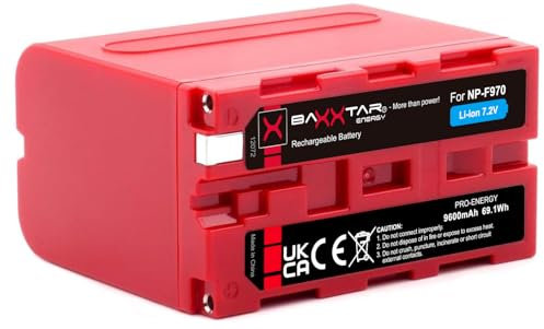 Baxxtar Pro NP-F970 Akku (echte 9600 mAh) kompatibel mit Sony NP-F990 NP-F980 NP-F970 NP-F960 NP-F950 NP-F750 usw.