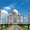 1art1 Taj Mahal Poster Das Weltwunder, Agra, Indien Bilder Leinwand-Bild Auf Keilrahmen | XXL-Wandbild Poster Kunstdruck Als Leinwandbild 40x40 cm