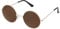 Ultra Gold with Brown Lenses UV400 Round Sunglasses for Men & Women - Unisex Retro Large Round Glasses with Spring Comfort Fit Hinges - UVA UVB Protection Circle Sunglasses - Metal Framed