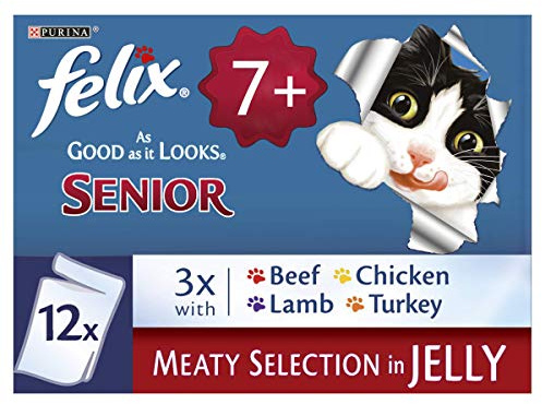 Purina Felix Senior Cat Meat Selection in Jelly, 1200 g