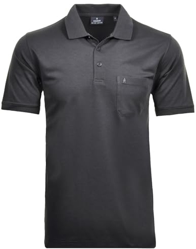 RAGMAN Herren Softknit-Poloshirt Uni, mit Brusttasche