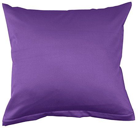 Lorena Uni Classic Mako-Satin Kissen Bezug einfarbig Baumwolle (violett, 80 cm x 80 cm)