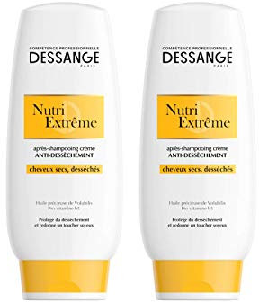 DESSANGE - After -Shampoing Creme gegen Austrocknen Nutri-Extreme – Formel angereichert mit Volubilis & Pro-Vitamin B5 – Schutz & seidiges Gefühl – für trockenes & trockenes Haar – 2 x 250 ml