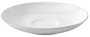 Villeroy & Boch Anmut Platinum No.1 15 cm Saucer Tea Cup | Premium white bone china saucer, fine platinum decor, brings brilliant elegance to coffee or tea set