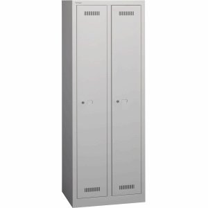 Bisley Garderobenschrank Monobloc 2 Abteile einstöckig lichtgrau