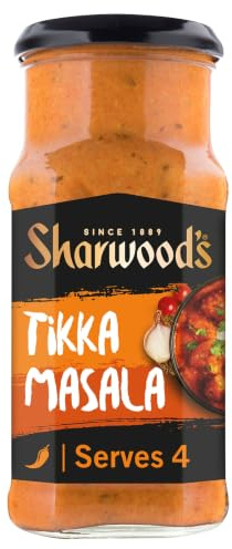 Sharwood's Spicy Tikka Masala Curry Cooking Sauce, 420 g Jar (Pack of 1) | Rich & Flavourful Curry Sauce, Vegetarian Friendly, Quick Meal Option, Aromatic Spices, Perfect for Chicken & Vegetables