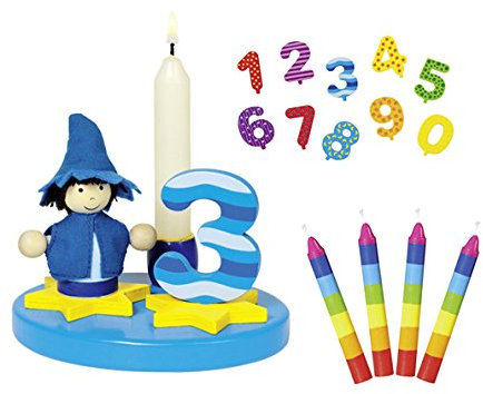 Goki Geburtstagskind Kleiner Junge Geburtstagsmännchen Zahlen 1-9+0 10 Kerzen bunt - Die LuLuGoS