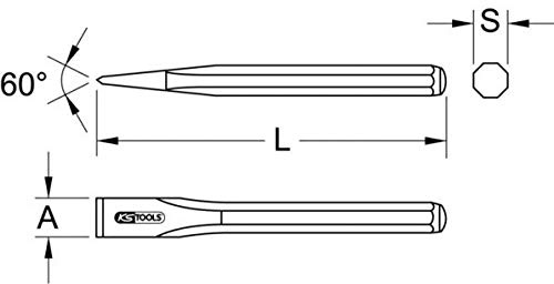 KS Tools 156.0533 Flachmeißel, 8-kant, 350mm