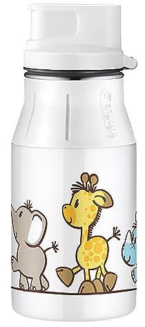 alfi 5377.158.040 Trinkflasche elementBottle II, Edelstahl Safari Park 0,4 l, Spülmaschinenfest, BPA-Free