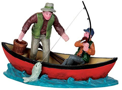 Lemax - Canoe Catch - Angler im Boot - Polyresin - Figuren & Zubehör für die eigene kleine Weihnachtswelt